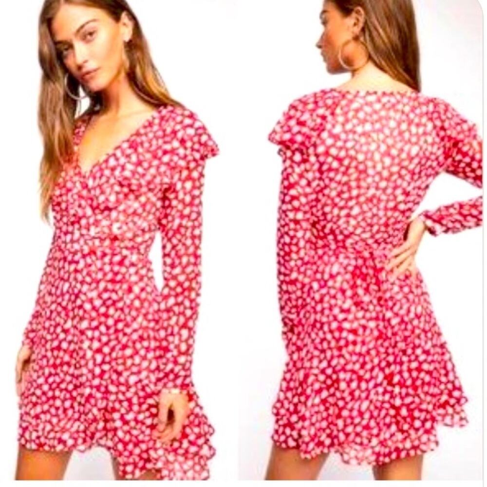 free people frenchie red and white wrap woman’s dress